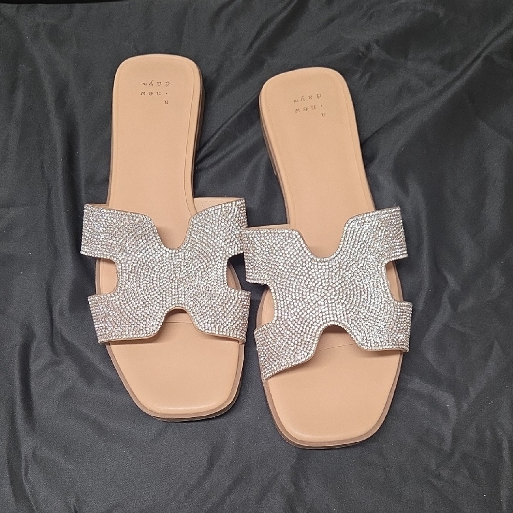 A New Day Glittering Silver Sandals
